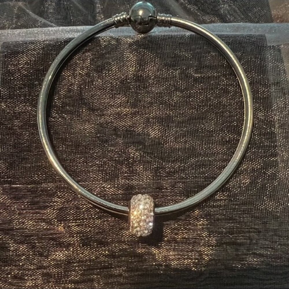 Bangle with Rhinestone Charm